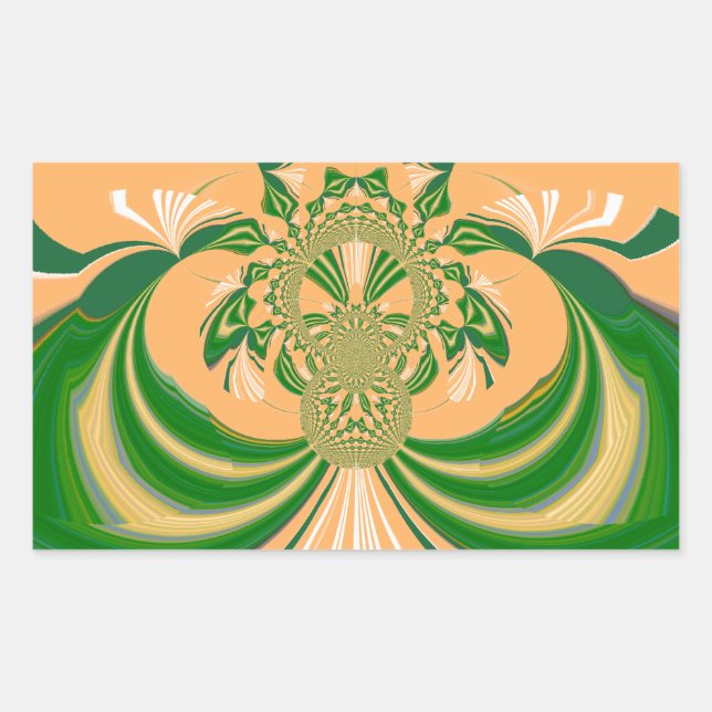 Yellow Green Design. Rectangular Sticker (Front)