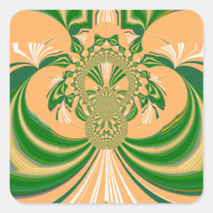 Yellow Green Design. Square Sticker