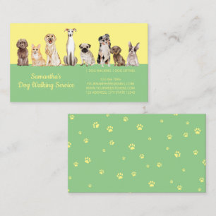 Yellow Green Dog Agility Trainer Active Business Card