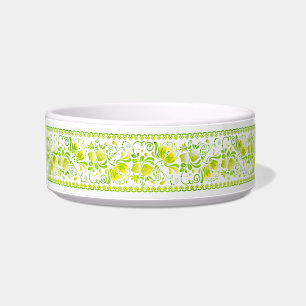 Yellow Green Dog Bowl