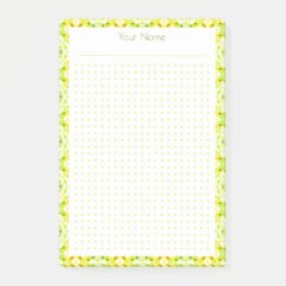 Yellow Green Dot Grid Layout College Plan Planner Post-it Notes