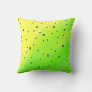 yellow green dots cushion