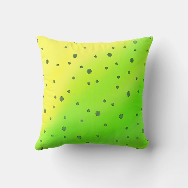 yellow green dots cushion (Back)