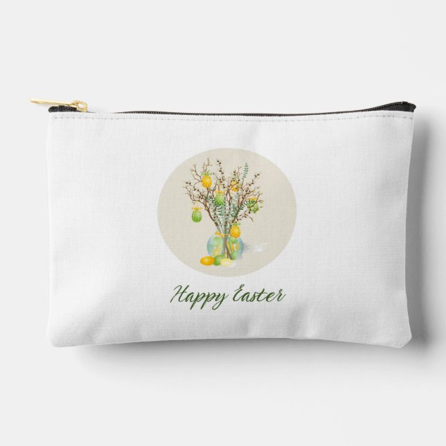 Yellow Green Easter Cosmetic Bag (Front)