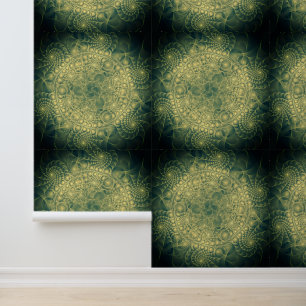 Yellow Green Fractal Art Ornaments Wallpaper
