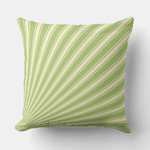 Yellow-green Funky Sun Rays Background Cushion