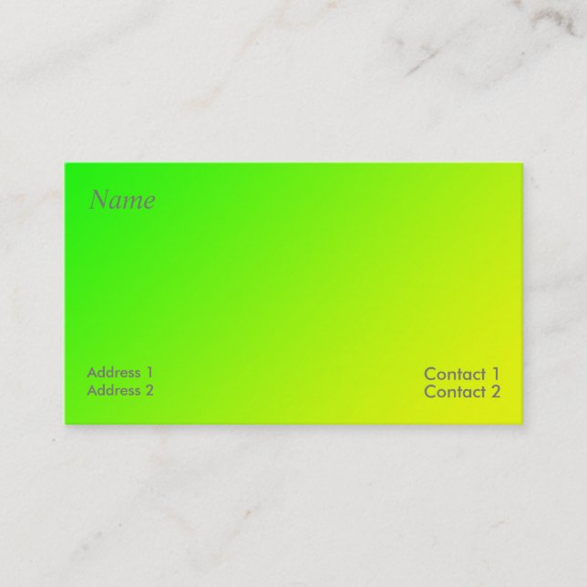  yellow green  gradient business card (Front)