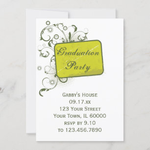 Yellow Green Graduation Party Invitation