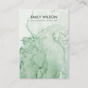 YELLOW GREEN GREY AGATE MARBLE NECKLACE DISPLAY BUSINESS CARD