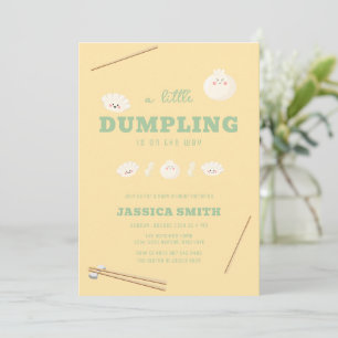 Yellow Green Kawaii Bao Dumpling Baby Shower  Invitation