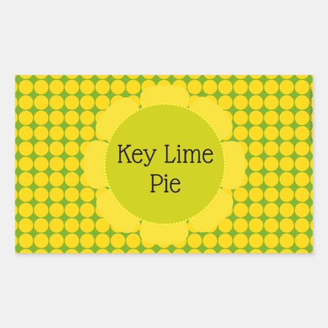 Yellow green key lime Pie lemon cake label (Front)