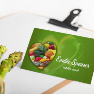 Yellow Green Nutritionist Fruit Heart Card