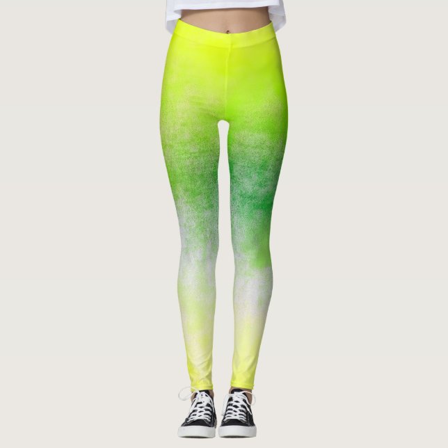 Yellow Green Ombre Leggings (Front)