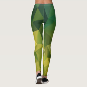 Yellow green pattern leggings