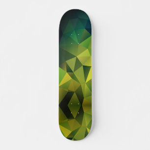 Yellow green pattern  ,  polygon  skateboard
