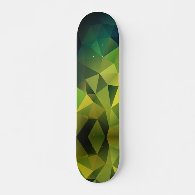 Yellow green pattern  ,  polygon  skateboard (Front)