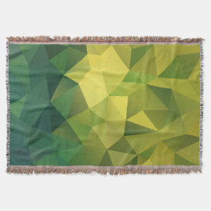 Yellow green pattern throw blanket