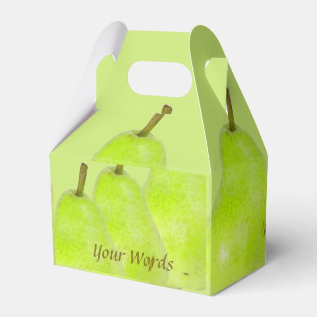 Yellow Green Pear Juicy And Sweet Favour Box (Front Side)