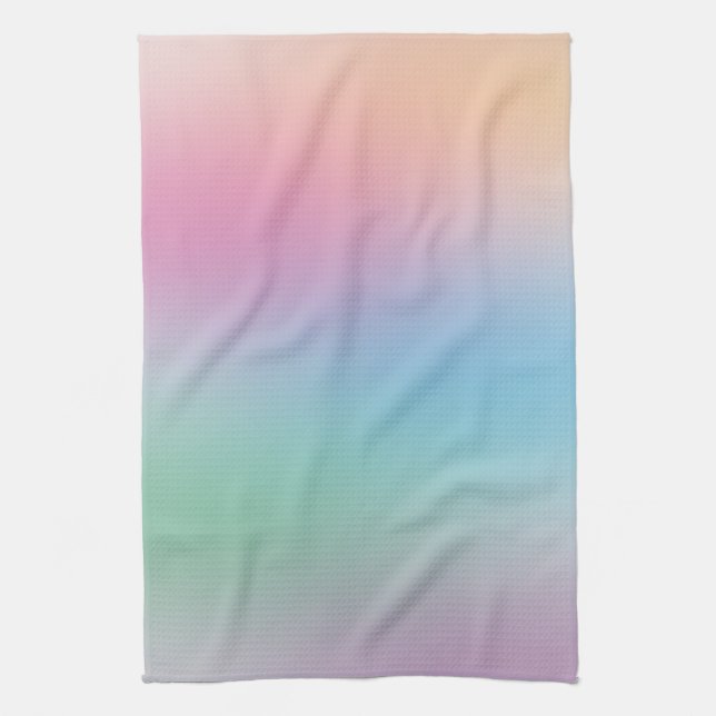 Yellow Green Pink Blue Purple Colourful Template Tea Towel (Vertical)
