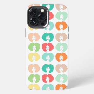 yellow green pink orange Girl With Afro iPhone 13 Pro Max Case