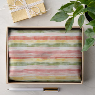 Yellow Green Pink Orange Stripes Birthday Tissue Paper