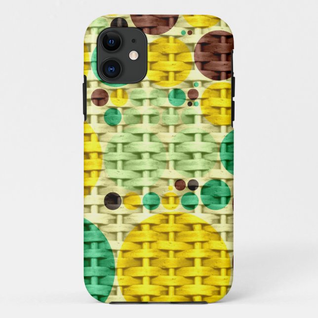 Yellow, green polka dots seamless texture Case-Mate iPhone case (Back)