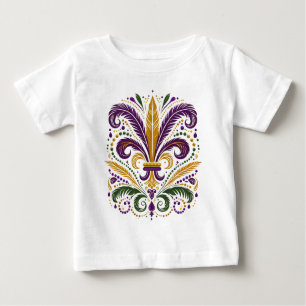Yellow, green purple fleur de lis feathers baby T-Shirt