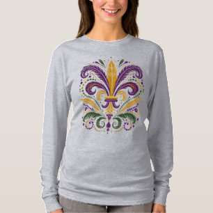 Yellow, green purple fleur de lis feathers T-Shirt
