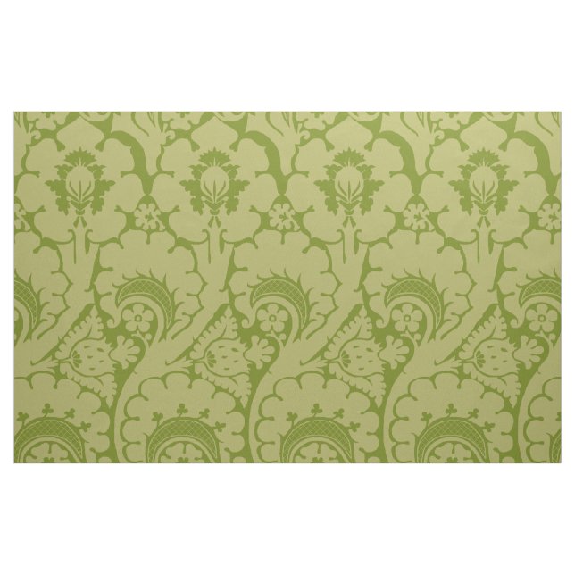Yellow-Green Renaissance Floral Fabric (Fat Quarter)