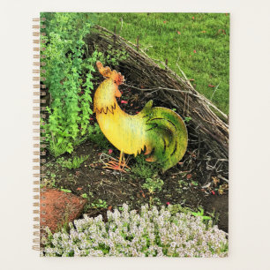Yellow & Green Rooster Planner