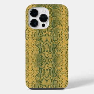 Yellow Green Snake Skin Animal Print iPhone 14 Pro Max Case