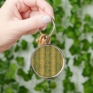 Yellow Green Snake Skin Animal Print Key Ring