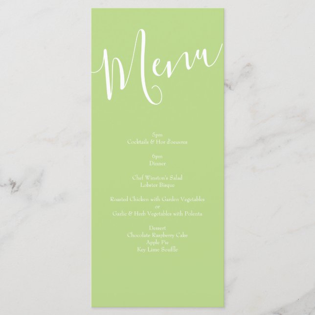 Yellow & Green Spring Rose Vintage Wedding Menu (Front)