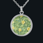 Yellow & Green Spring Rose Vintage Wedding Sterling Silver Necklace<br><div class="desc">Beautiful yellow roses on a spring green background makes a gorgeous vintage style wedding collection!  Perfect for a garden wedding that is elegant and classic with a beautiful floral design!</div>