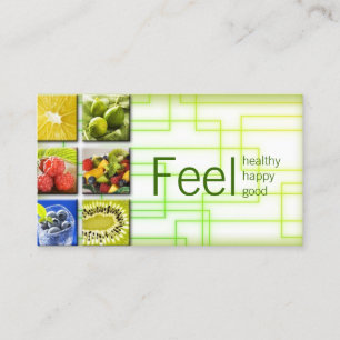 Yellow Green Square Healthy Life/Nutritionist Card
