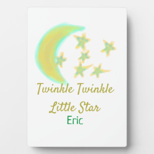 Yellow green twinkle Twinkle Little Star add name  Plaque