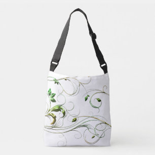 Yellow Green Vines Crossbody Bag