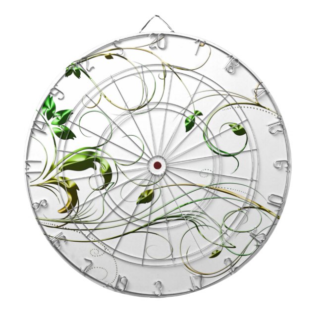 Yellow Green Vines Dartboard (Front)
