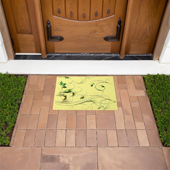 Yellow Green Vines Doormat (Outdoor)
