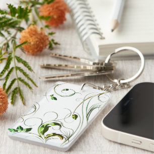 Yellow Green Vines Key Ring