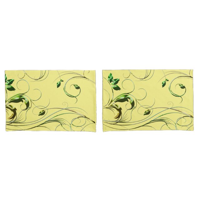 Yellow Green Vines Pillowcase (Front-Set)