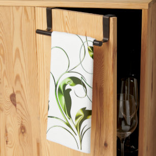 Yellow Green Vines Tea Towel