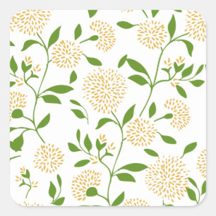 Yellow Greenery Dandelion Wildflower Garden Square Sticker
