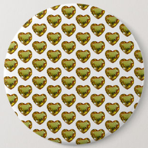 Yellow Greenish Heart Pattern Gemstone Button