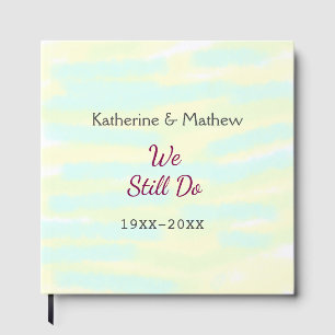 Yellow greenpastel Vow renewal anniversary waterco Guest Book