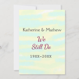 Yellow greenpastel Vow renewal anniversary waterco Holiday Card