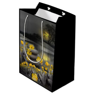 Yellow & Grey 2021 colour 'Wedding' Sunset décor Medium Gift Bag
