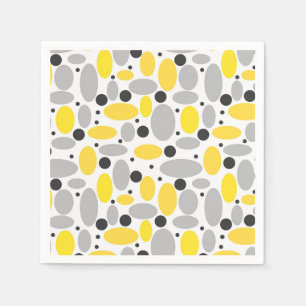 yellow grey bean retro pattern for home decor napkin