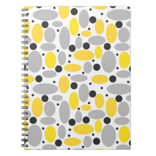 yellow grey bean retro pattern for home decor notebook