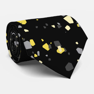 Yellow Grey Black Terrazzo Tie